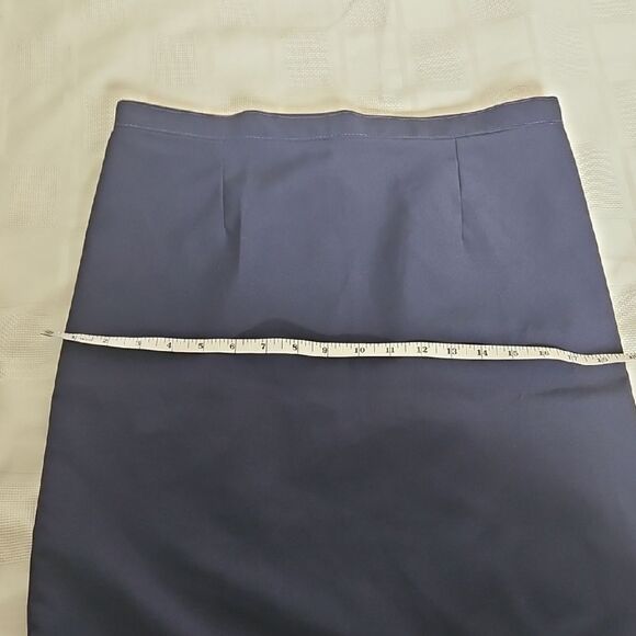 Blue Mini Pencil Skirt for Work - Picture 7 of 16